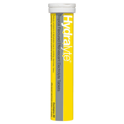 Hydralyte Tropical Flavoured Effervescent Electrolyte Tablets 20 Pack