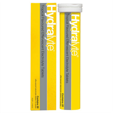 Hydralyte Tropical Flavoured Effervescent Electrolyte Tablets 20 Pack