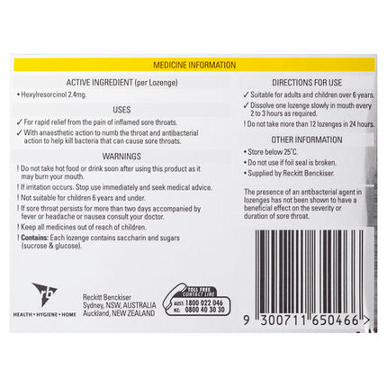 Strepsils Extra Honey & Lemon with Anaesthetic 16 Lozenges