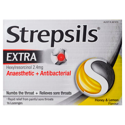 Strepsils Extra Honey & Lemon with Anaesthetic 16 Lozenges