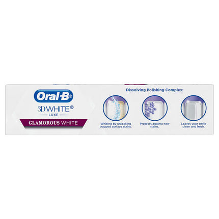Oral B 3DWhite Luxe Glamorous White Toothpaste 95 g