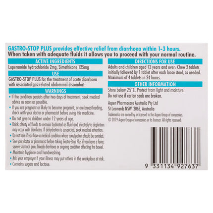 GastroStop Plus 12 Tablets