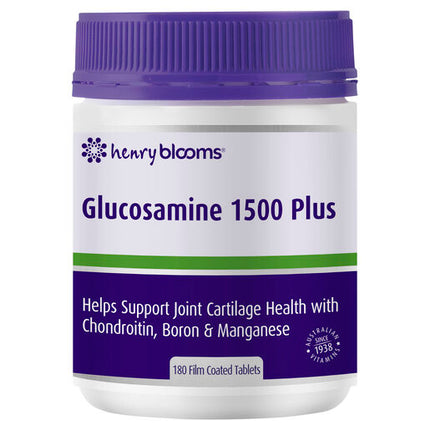Henry Blooms Glucosamine 1500 Plus With Enhanced Biop 180 Tablets