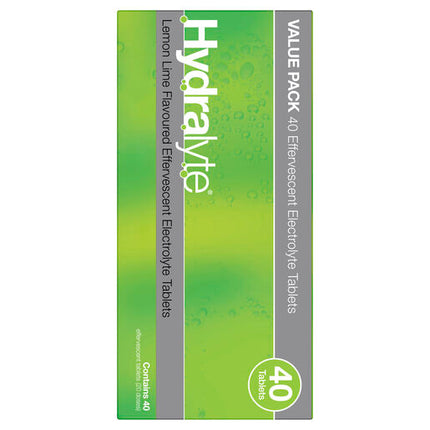 Hydralyte Effervescent Electrolyte Tablets Lemon Lime 40 Tablets