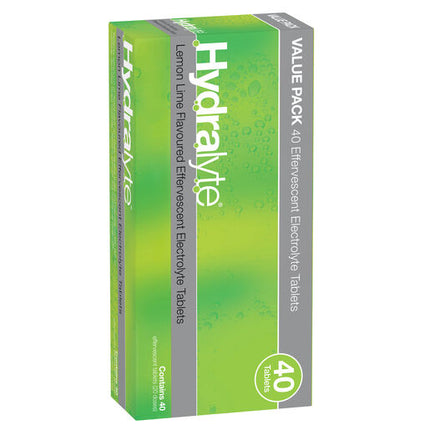 Hydralyte Effervescent Electrolyte Tablets Lemon Lime 40 Tablets