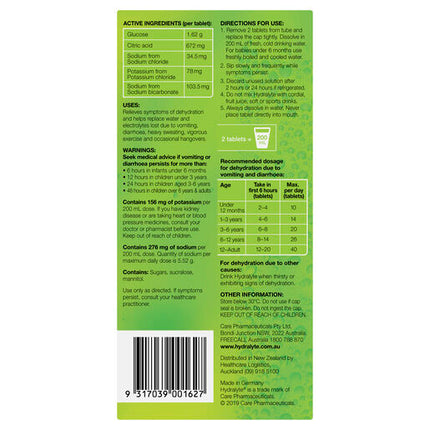 Hydralyte Effervescent Electrolyte Tablets Lemon Lime 40 Tablets