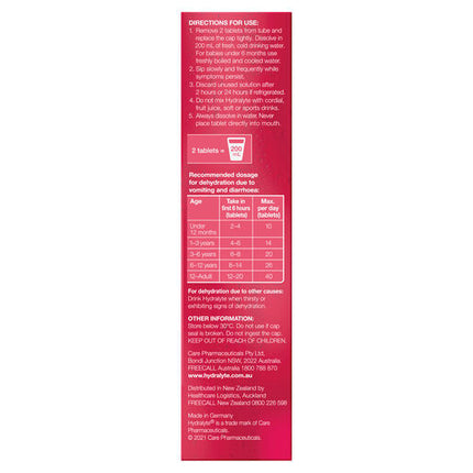 Hydralyte Effervescent Electrolyte Tablets Strawberry Kiwi 20 Tablets