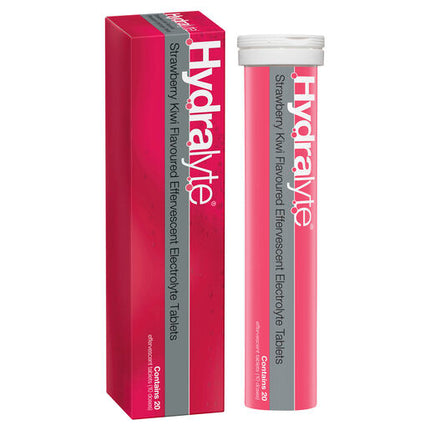 Hydralyte Effervescent Electrolyte Tablets Strawberry Kiwi 20 Tablets