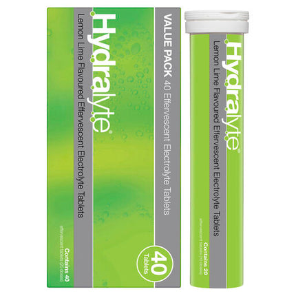 Hydralyte Effervescent Electrolyte Tablets Lemon Lime 40 Tablets
