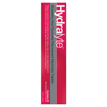 Hydralyte Effervescent Electrolyte Tablets Strawberry Kiwi 20 Tablets