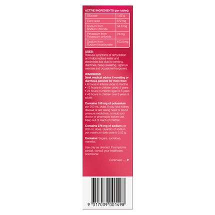 Hydralyte Effervescent Electrolyte Tablets Strawberry Kiwi 20 Tablets