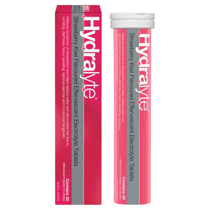 Hydralyte Effervescent Electrolyte Tablets Strawberry Kiwi 20 Tablets
