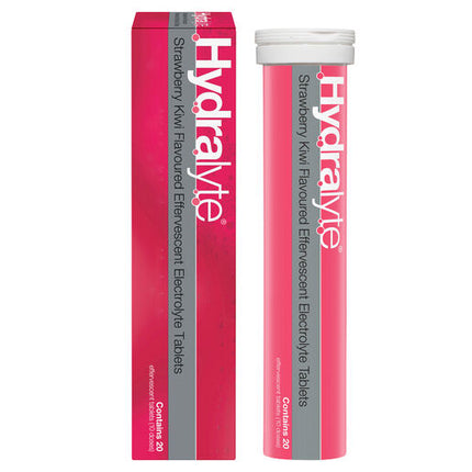 Hydralyte Effervescent Electrolyte Tablets Strawberry Kiwi 20 Tablets