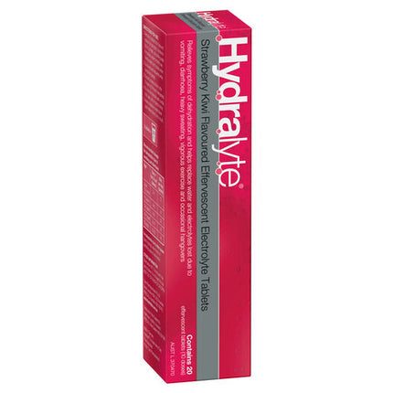Hydralyte Effervescent Electrolyte Tablets Strawberry Kiwi 20 Tablets