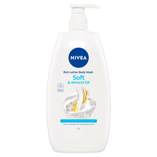 Nivea Rich Moisture Creme Soft with Almond Oil Body Wash 1L