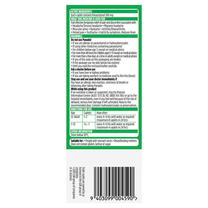 Panadol Optizorb 500mg 20 Caplets