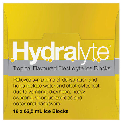 Hydralyte Electrolyte Ice Blocks Tropical 16 Pack