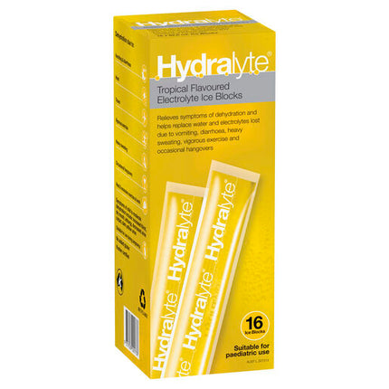 Hydralyte Electrolyte Ice Blocks Tropical 16 Pack