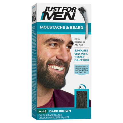 Just For Men Moustache & Beard Brush-In Colour Gel M-45 Dark Brown