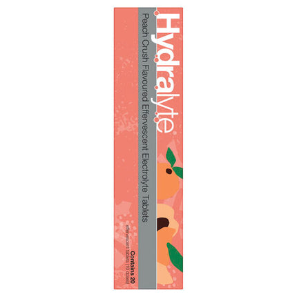 Hydralyte Effervescent Electrolyte Tablets Peach Crush 20 Tablets