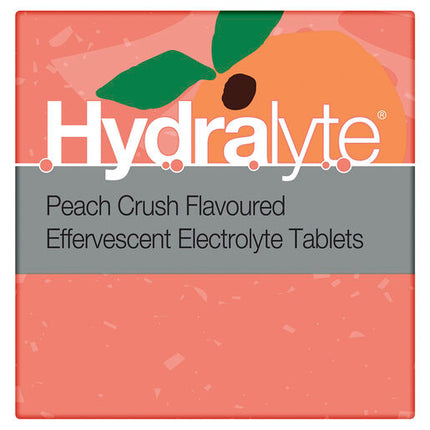 Hydralyte Effervescent Electrolyte Tablets Peach Crush 20 Tablets