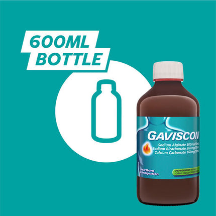 Gaviscon Heartburn & Indigestion Relief Peppermint 600ml