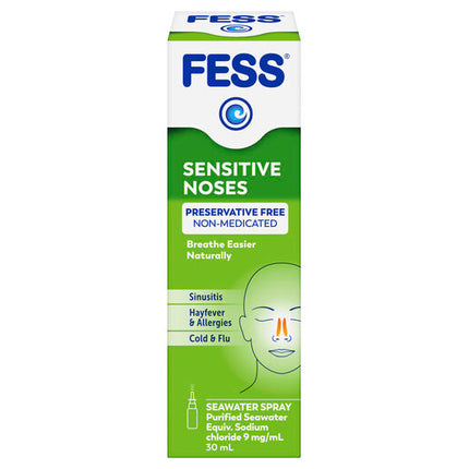Fess Sensitive Noses Seawater Nasal Saline Spray 30mL