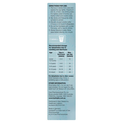 Hydralyte Effervescent Electrolyte Tablets Colour Free Lemonade 20 Tablets