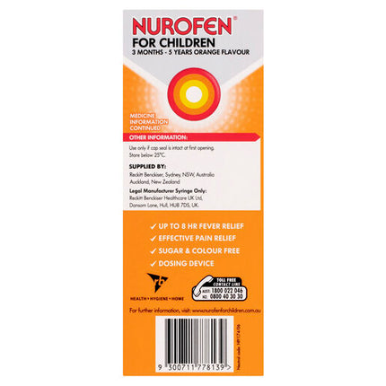 Nurofen For Children 3 Months To 5 Years Orange 200ml