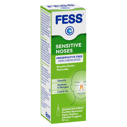Fess Sensitive Noses Seawater Nasal Saline Spray 30mL