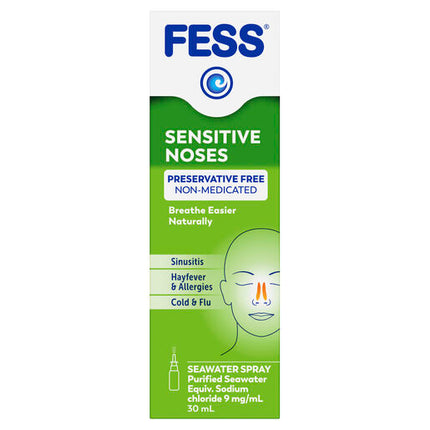 Fess Sensitive Noses Seawater Nasal Saline Spray 30mL