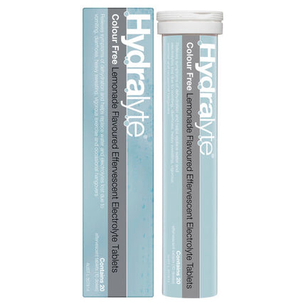 Hydralyte Effervescent Electrolyte Tablets Colour Free Lemonade 20 Tablets