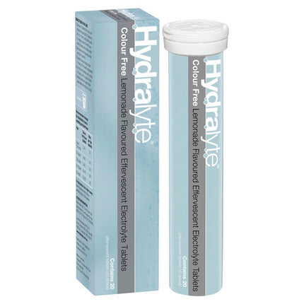 Hydralyte Effervescent Electrolyte Tablets Colour Free Lemonade 20 Tablets