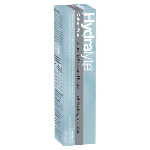 Hydralyte Effervescent Electrolyte Tablets Colour Free Lemonade 20 Tablets