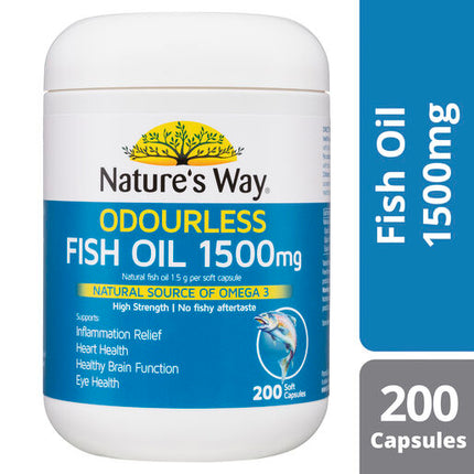 Nature's Way Odourless Fish Oil 1500mg 200 Capsules