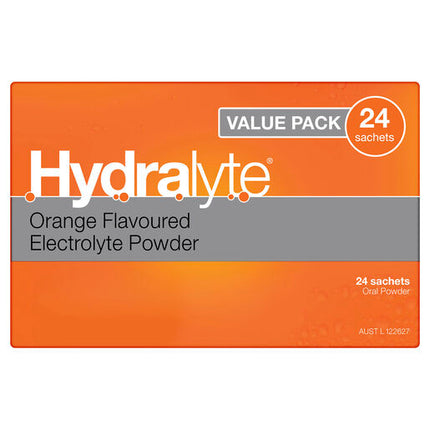 Hydralyte Electrolyte Powder Orange 24 pack