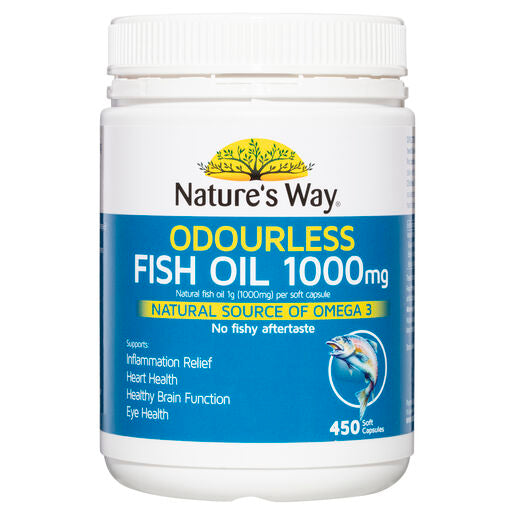 Natures Way Odourless Fish Oil 1000MG 450 Capsules