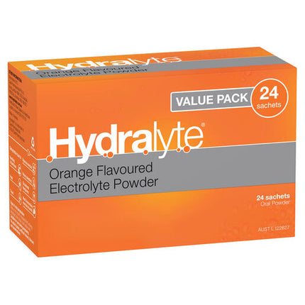 Hydralyte Electrolyte Powder Orange 24 pack