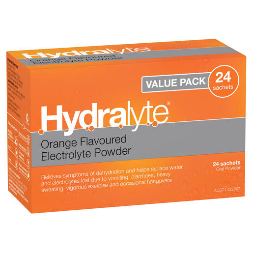 Hydralyte Electrolyte Powder Orange 24 pack
