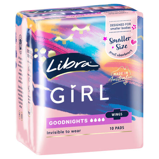 Libra Girl Pads Goodnights with Wings 10 Pack