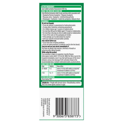 Panadol Optizorb 500mg 20 Tablets