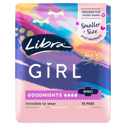 Libra Girl Pads Goodnights with Wings 10 Pack
