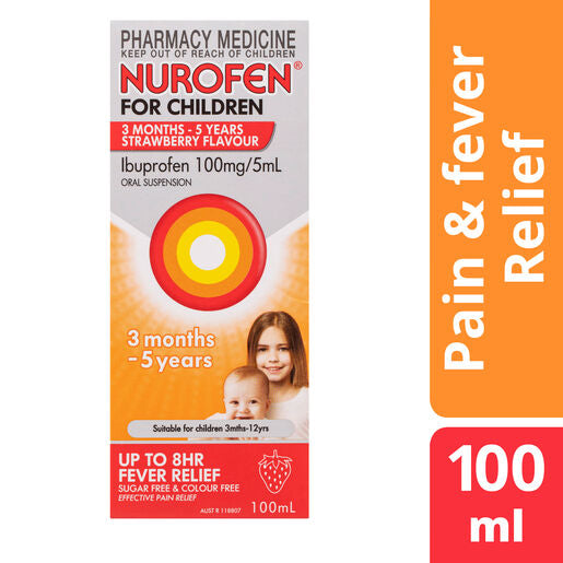 Nurofen For Children 3 Months To 5 Years Strawberry 100ml