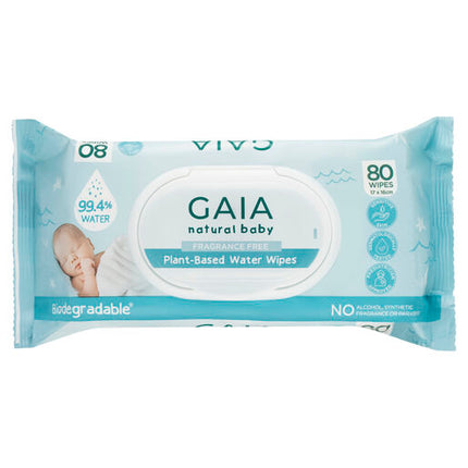 Gaia Natural Baby Plant-Based Water Wipes 80 Pack