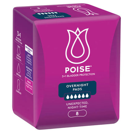 Poise Pads Overnight 8 Pack
