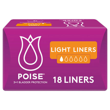 Poise Liners Light 18 Pack