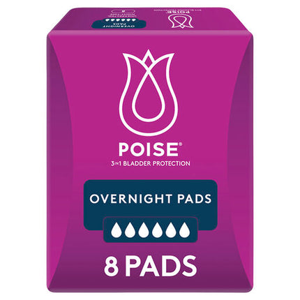 Poise Pads Overnight 8 Pack