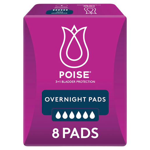 Poise Pads Overnight 8 Pack