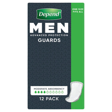 Depend Guards for Men One Size Fits All 12 Pack