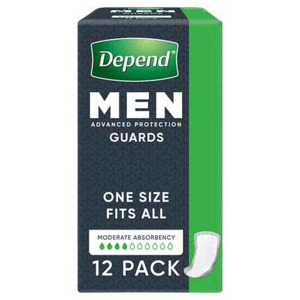 Depend Guards for Men One Size Fits All 12 Pack